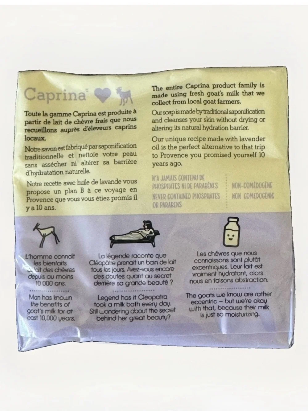 Caprina by Canus Fresh Goat's Milk Soap, LAVENDER, 3 bars 3.2 Ounces each